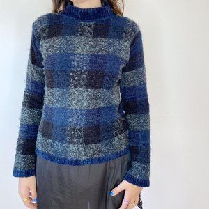 LORD & TAYLOR blue plaid sweater